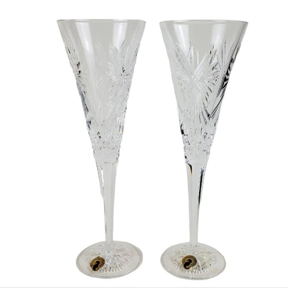 WATERFORD Crystal Times Square 2009 Joy Champagne  Flutes Set of 2 - Picture 1 of 9